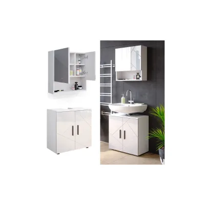 Vicco Badmöbel-Set Weiß Hochglanz 60x59x30 cm