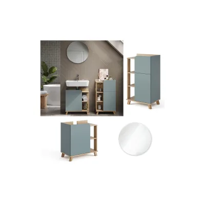 Vicco Badmöbel-Set Karen Sonoma Mintgrün 3 Teile