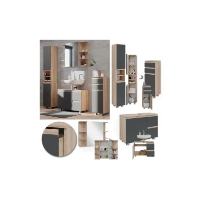 Vicco Badmöbel-Set Sonoma Eiche 80x60.8x33 cm