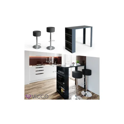 Vicco Bartisch-Set Anthrazit 57x106x117 cm