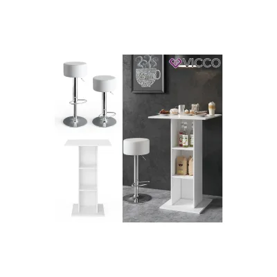 Vicco Bartisch-Set Weiß 70x109x70 cm