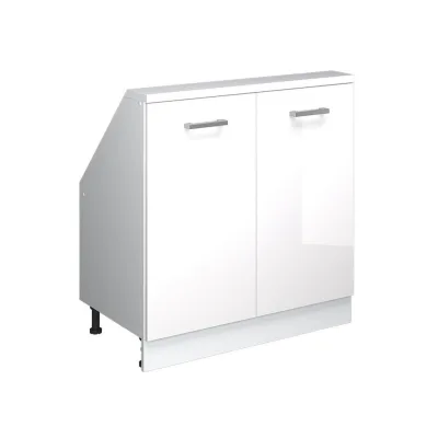 Vicco Dachschrägenschrank Weiß Hochglanz, Weiß 80x83.8x46 cm