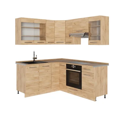 Vicco Eckküche Eiche, Eiche 190x206.8x51.6 cm