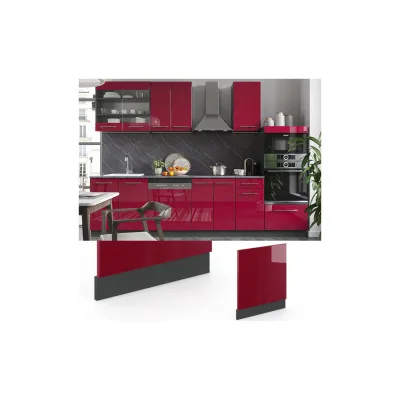 VICCO Geschirrspülerfront 60 cm Bordeaux Hochglanz Küchenschrank Blende Küchenzeile Fame-Line