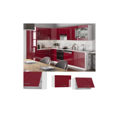 VICCO Hängeschrank 60cm (flach) Bordeaux Hochglanz Küchenschrank Dunstabzug Küchenzeile Fame-Line