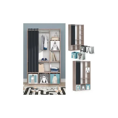 Vicco Kinderkleiderschrank Sonoma Eiche, Mehrfarbig 105.8x178.1x38 cm