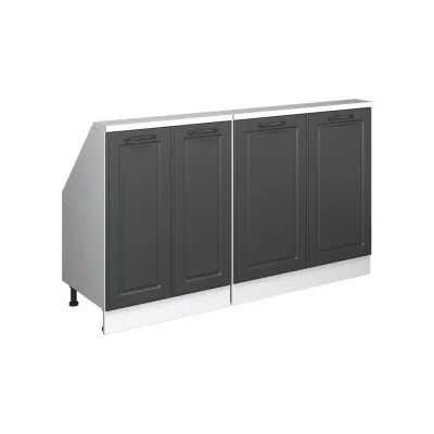 Vicco Küchenschrank Anthrazit, Weiß 140x83.8x46 cm