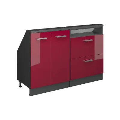 Vicco Küchenschrank Rot, Anthrazit 120x83.8x46 cm