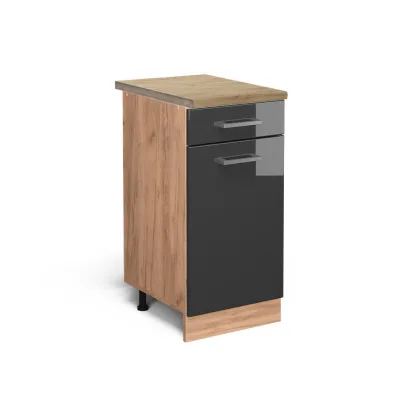 Vicco Küchenunterschrank Anthrazit, Eiche 40x81.6x60 cm