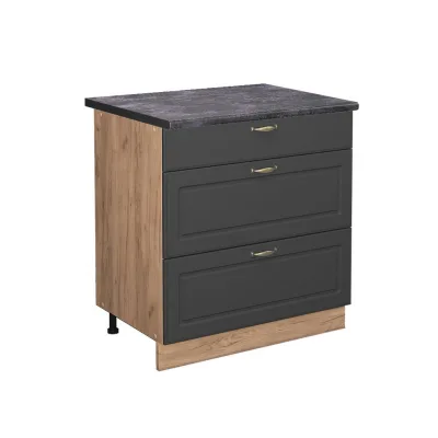 Vicco Küchenunterschrank Anthrazit, Eiche 80x82x60 cm