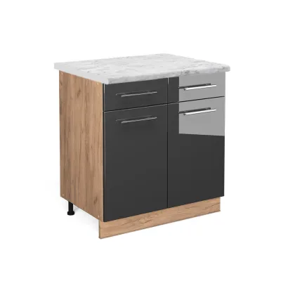 Vicco Küchenunterschrank Anthrazit, Eiche 80x82x60 cm