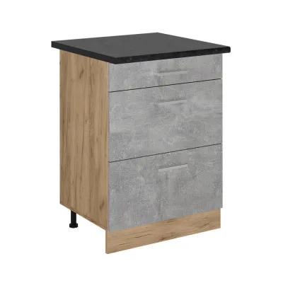 Vicco Küchenunterschrank Grau, Eiche 60x81.6x60 cm