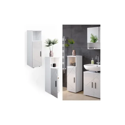 Vicco Midischrank Weiß Hochglanz 30x95x30 cm