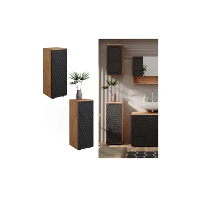 Vicco Midischrank Irma Eiche Anthrazit 30 x 81 cm 1 Schublade 2 Fächer Badezimmer