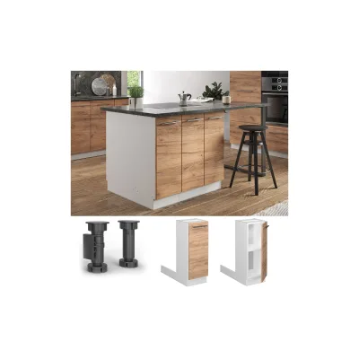 Vicco Kücheninsel Eiche, Weiß 30x82x30 cm