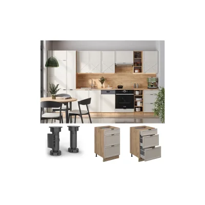 Vicco Küchenunterschrank Greige, Eiche 50x82x60 cm
