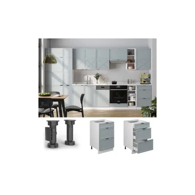 Vicco Küchenunterschrank Blaugrau, Weiß 50x82x60 cm