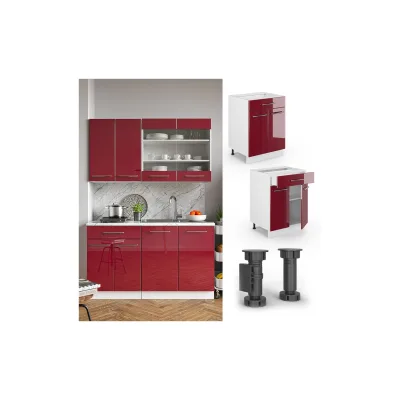 Vicco Küchenunterschrank Bordeaux, Anthrazit 60x82x51.6 cm