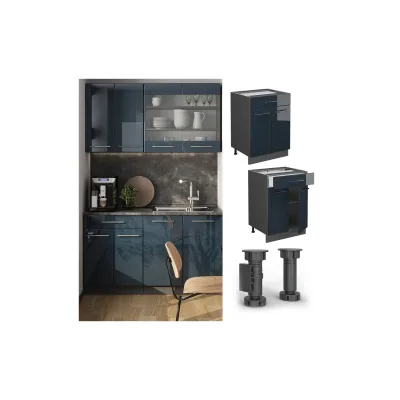 Vicco Küchenunterschrank Dunkelblau, Anthrazit 60x82x60 cm