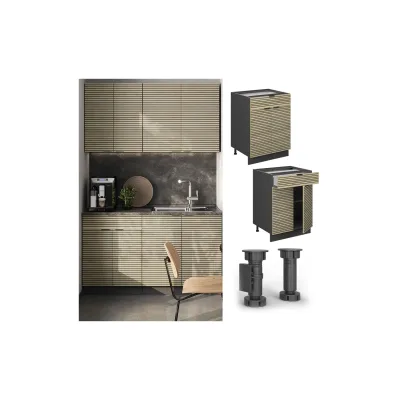 Vicco Küchenunterschrank Eiche, Anthrazit 60x82x60 cm