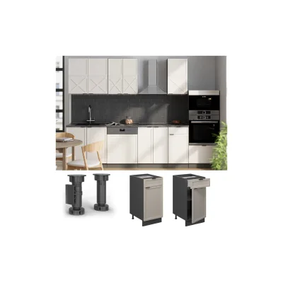 Vicco Küchenunterschrank Greige, Anthrazit 40x82x60 cm