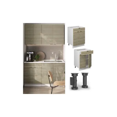 Vicco Küchenunterschrank Eiche, Weiß 60x82x60 cm