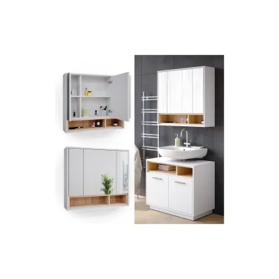 Vicco Badspiegelschrank Weiß 80x72x20 cm