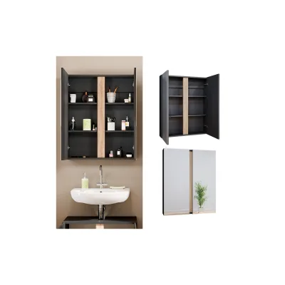 Vicco Spiegelschrank Badspiegel Badezimmerschrank Gloria Anthrazit Sonoma 70 x 84 cm modern Badezimmer 2 Türen