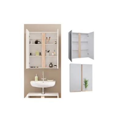 Vicco Spiegelschrank Badspiegel Badezimmerschrank Gloria Weiß Sonoma 70 x 84 cm modern Badezimmer 2 Türen