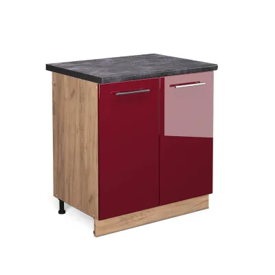 Vicco Spülenunterschrank Bordeaux, Eiche 80x82x60 cm
