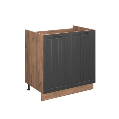Vicco Spülenunterschrank Dunkelgrau, Eiche 80x82x51.6 cm