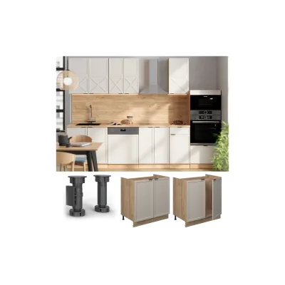 Vicco Spülenunterschrank Greige, Eiche 80x82x60 cm
