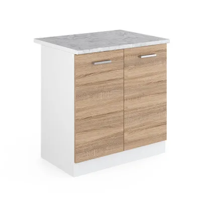 Vicco Spülenunterschrank Sonoma Eiche, Weiß 80x81.6x60 cm