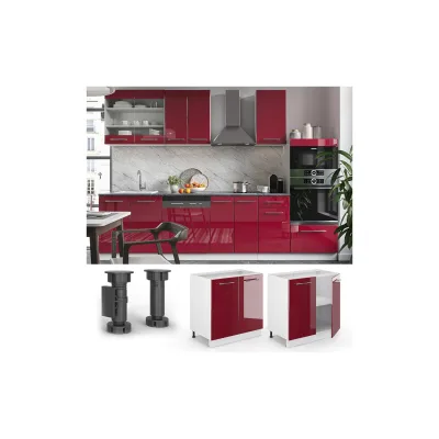 Vicco Küchenunterschrank Bordeaux, Weiß 80x82x51.6 cm