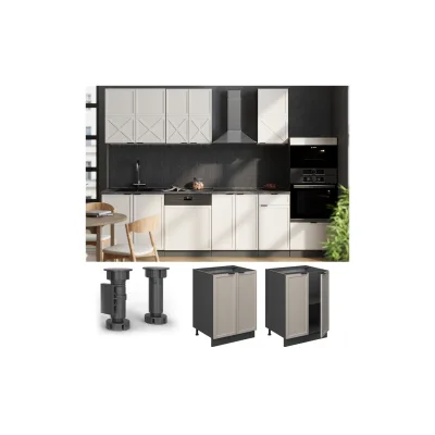 Vicco Küchenunterschrank Greige, Anthrazit 60x82x60 cm