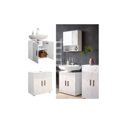 Vicco Waschbeckenunterschrank Weiß Hochglanz 60x59x30 cm