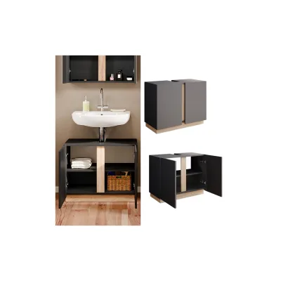 Vicco Waschtischunterschrank Waschbeckenunterschrank Badezimmerschrank Gloria Anthrazit Sonoma 70 x 56 cm modern Badezimmer 2 Türen