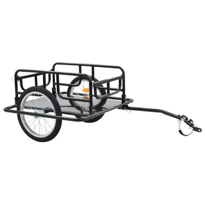 vidaXL Fahrradanhänger Schwarz 73x48.5x130 cm