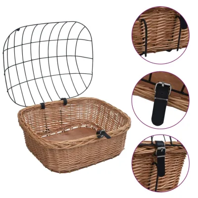 vidaXL Fahrradkorb Braun 45x35x50 cm
