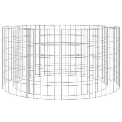 vidaXL Gabionen-Feuerstelle Silber 100x50x100 cm