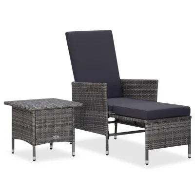 vidaXL Garten-Lounge-Set Grau