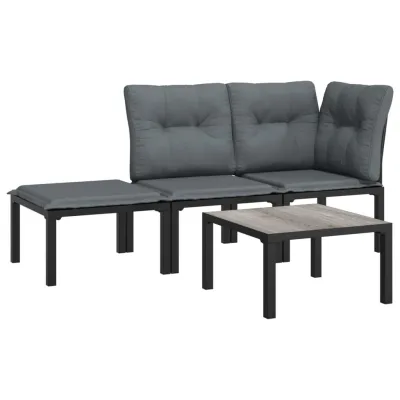 vidaXL Garten-Lounge-Set Schwarz