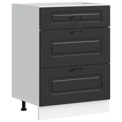 vidaXL Küchenunterschrank Schwarz 60x81.5x46 cm