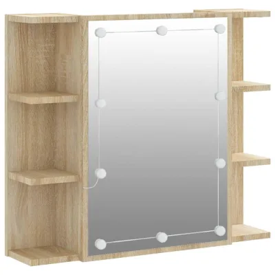 vidaXL Spiegelschrank Sonoma Eiche 70x60x16.5 cm