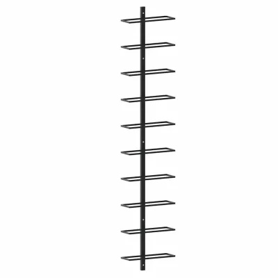 vidaXL Wand-Weinregal Schwarz 24x126.2x9 cm