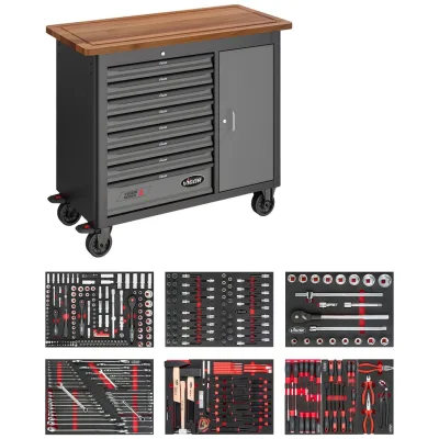 VIGOR Mobile Werkbank Series L, mit Sortiment, V5154, 375-tlg., Anzahl Werkzeuge: 375
