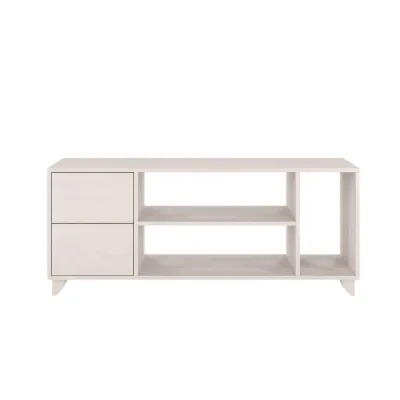 Visby Massivholz-Tv-Schrank Weiß 140x57.4x45 cm