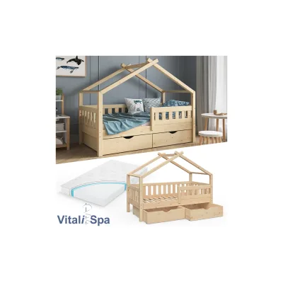 VitaliSpa Hausbett Weiß 80x160 cm