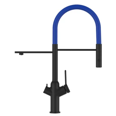 Vizio 3-Wege-Küchenarmatur, Schwarz, Blau 20.61x48x20.61 cm