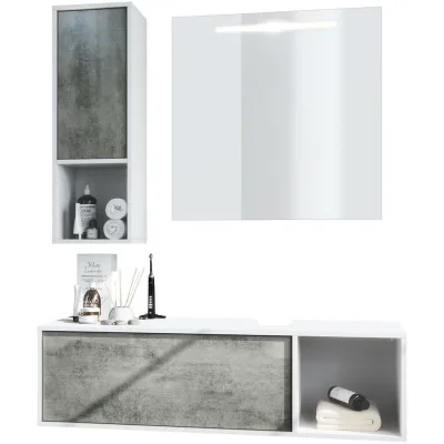 Vladon Badmöbelset Dunkelgrau 126.5x190x46 cm